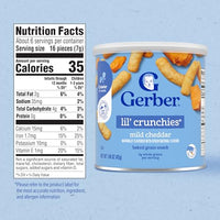 Thumbnail for Image 2 of Gerber Stage 3 Mild Cheddar Lil Crunchies Snack, 1.48 Oz, 6 Pack