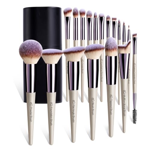 Image 1 of A-Champagne for the product BS-MALL Makeup Brush Set 18 Pcs Professional Synthetic Brushes with Case