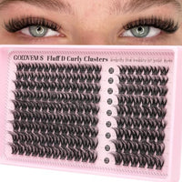 Thumbnail for Image 7 of C-Filter lash clustters for the product Goddvenus Fluffy Lash Clusters Natural D Curl Cluster Eyelash Extensions