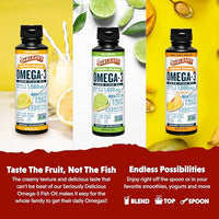 Thumbnail for Image 3 of Barlean's Omega-3 Fish Oil Liquid, 1500mg EPA & DHA, Variety Pack, 8oz
