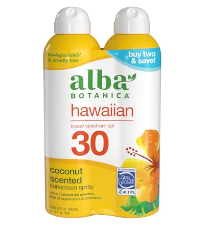 Image 1 of Default Title for the product Alba Botanica Hawaiian Coconut Sunscreen Spray Broad Spectrum SPF 30 5 fl oz Pack of 2