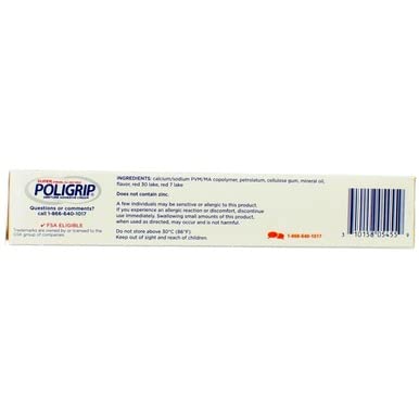 SUPER POLIGRIP Denture Adhesive Cream Original 2.40 oz