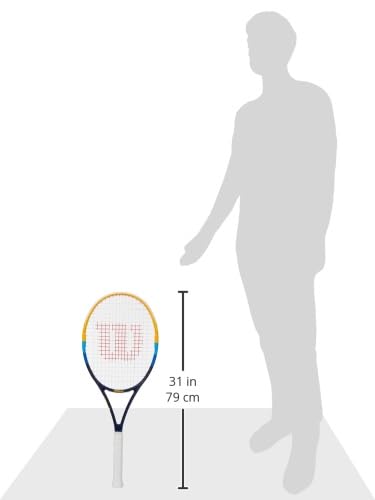 Wilson Profile Adult Recreational Tennis Racket - Grip Size 3 - 4 3/8", Blue/Orange