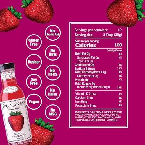 Image 3 of BRIANNAS Home Style Blush Wine Vinaigrette Dressing 12 oz. Bottles - 6 Pack