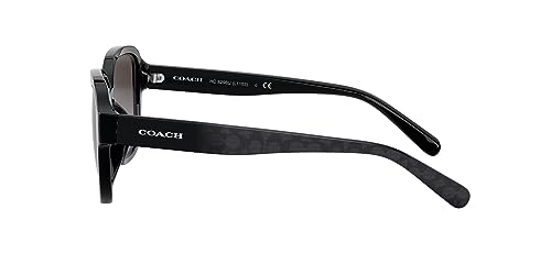 Coach HC8298U Universal Fit Sunglasses, Black/Dark Grey Gradient, 57 mm
