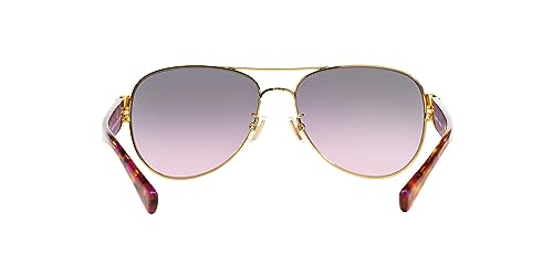 Coach HC7059 Sunglasses, Purple/Gold/Grey Purple Gradient, 58 mm