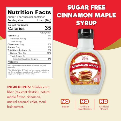 Image 2 of ChocZero Sugar Free Maple Cinnamon Syrup, 10.5 oz Bottle