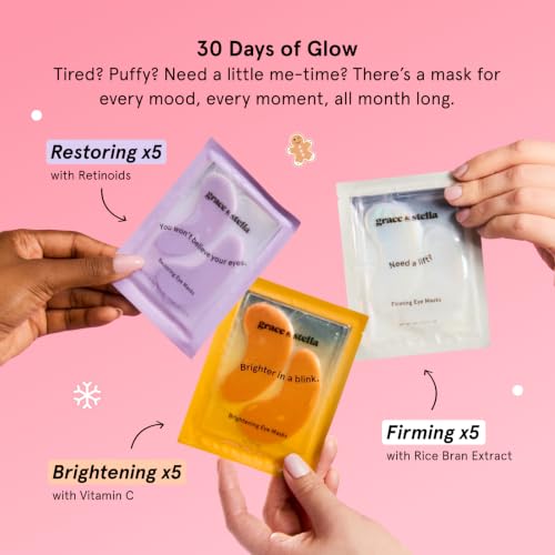 Image 3 of grace & stella Month of Masking Under Eye Patches, 30 Pairs of Eye Masks