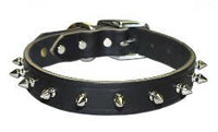 Thumbnail for OmniPet Spiked & Studded Latigo Leather Dog Collar, Black, 3/8