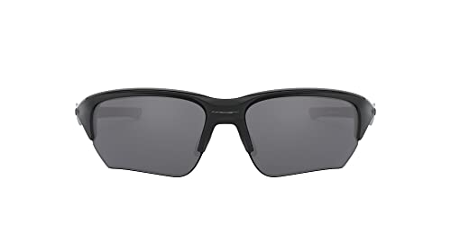 Oakley Men's OO9363 Flak Beta Rectangular Sunglasses, Polished Black/Black Iridium, 64 mm