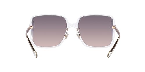 Coach HC8368D Sunglasses, Transparent Clear/Violet Pink Gradient, 61 mm