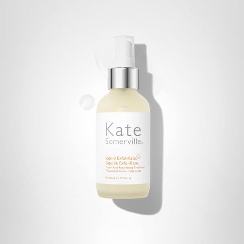 Kate Somerville Liquid ExfoliKate – Triple Acid Resurfacing Treatment, Clinically Formulated AHA Overnight Facial Exfoliator, Smooths Skin and Minimizes Pores, 4 Fl Oz