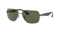 Thumbnail for Ray-Ban Men's RB3483 Metal Square Sunglasses, Gunmetal/Polarized Green, 60 mm
