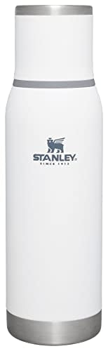 Stanley Adventure-To-Go Vacuum Bottle 25 oz | Wide Mouth with Leakproof Cup Lid | Keep Drinks Hot or Cold | Packable for Travel | Insulated Stainless Steel Thermos | BPA-Free | Polar