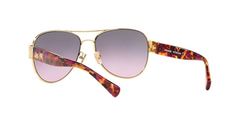 Coach HC7059 Sunglasses, Purple/Gold/Grey Purple Gradient, 58 mm