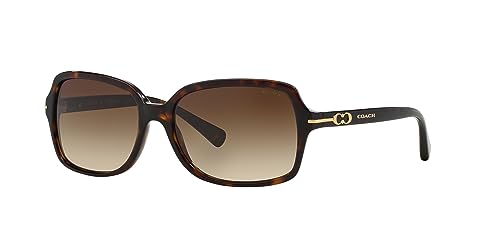 Coach HC8116 Blair Sunglasses, Dark Tortoise/Brown Gradient, 56 mm