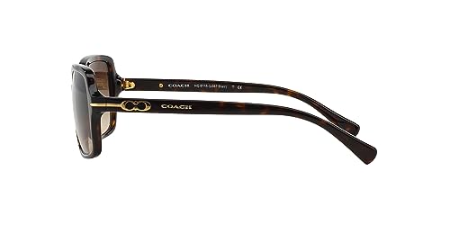 Coach HC8116 Blair Sunglasses, Dark Tortoise/Brown Gradient, 56 mm