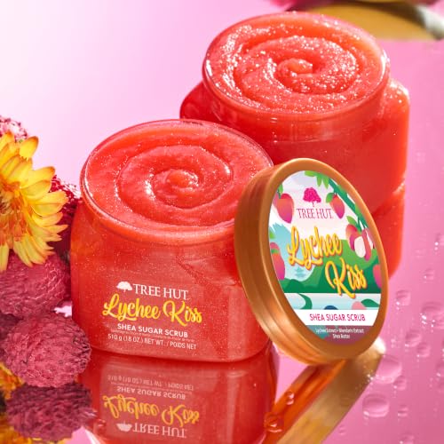 Image 2 of Tree Hut Lychee Kiss Body Scrub, Exfoliating Sugar Scrub, Vegan, 18 Oz