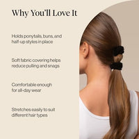 Thumbnail for Image 3 of Kitsch Petal Hair Ties No Damage - Black, 10pcs
