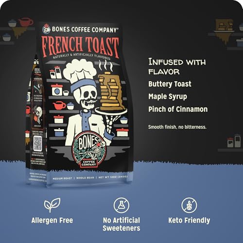Image 3 of Bones Coffee Company French Toast Flavored Ground Coffee 12 Oz