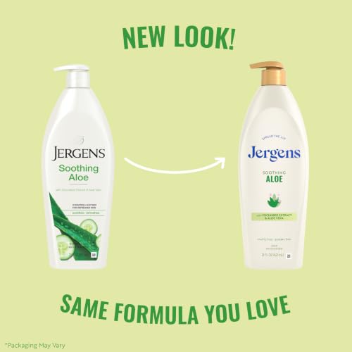 Image 2 of Jergens Soothing Aloe Body Lotion For Dry Skin, Moisturizer, 21 fl oz