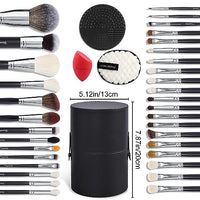 Thumbnail for Image 5 of Bueart Design 34Pcs PRO Makeup Brushes Set Real Goat Hair Horse (Black)
