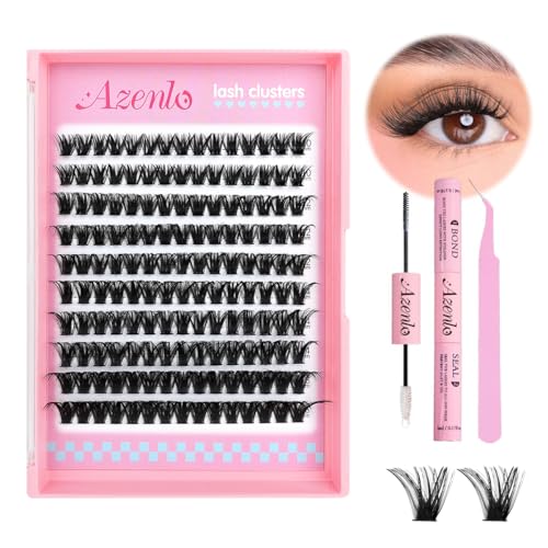 Image 1 of Default Title for the product Azenlo Natural Lash Clusters Kit Wispy Eyelash Clusters 120 pcs Cluster Eyelash Extensions C Curl Individual Lashes 10-16 mm Mix Length Natural Look (80D KIT 120 Pcs)