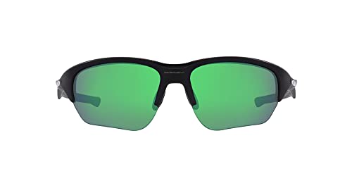 Oakley Men's OO9363 Flak Beta Rectangular Sunglasses, Matte Black/Green, 64mm