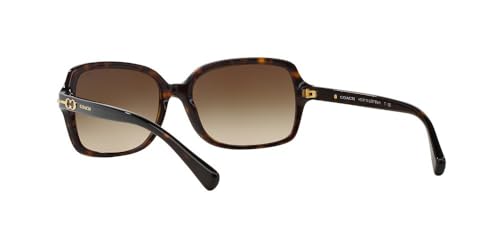 Coach HC8116 Blair Sunglasses, Dark Tortoise/Brown Gradient, 56 mm