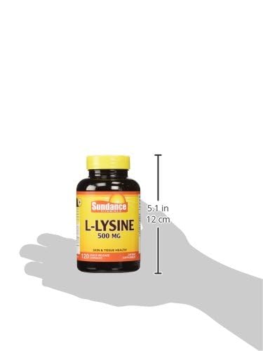 Sundance L-Lysine 500mg | 120 Caplets | Free Form Amino Acid | Vegetarian, Non-GMO, and Gluten Free Supplement