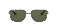 Thumbnail for Ray-Ban Men's RB3483 Metal Square Sunglasses, Gunmetal/Polarized Green, 60 mm