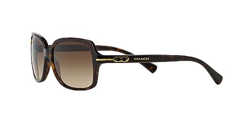 Coach HC8116 Blair Sunglasses, Dark Tortoise/Brown Gradient, 56 mm