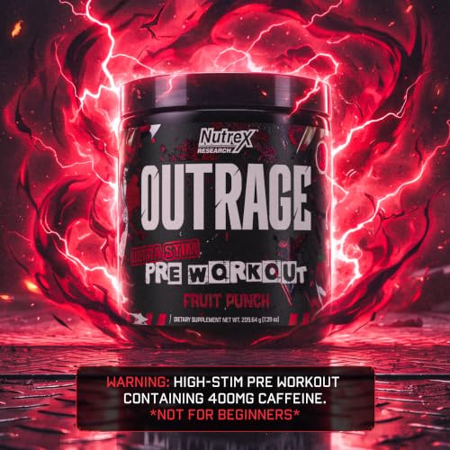 Image 10 of Nutrex Research Outrage Ultra HIGH STIM Pre-Workout Powder for Men