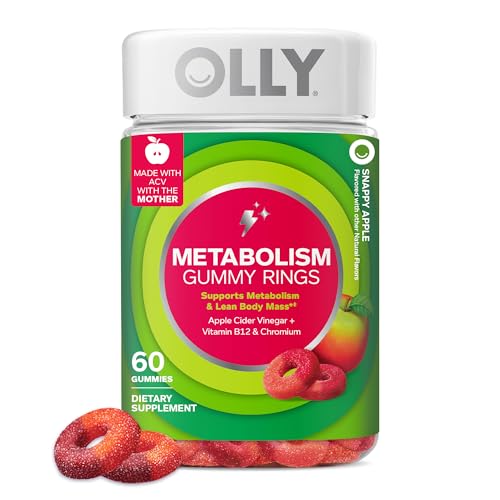 Image 1 of 60 Count (Pack of 1) for the product OLLY Metabolism Gummy Rings, Cellular Energy Supplement, ACV - 60 Count
