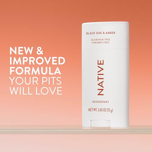 Image 2 of Native Deodorant Contains Naturally Derived Ingredients, 72 Hour Odor Control, Deodorant for Women and Men, Aluminum Free, Black Oak & Amber 2.65oz