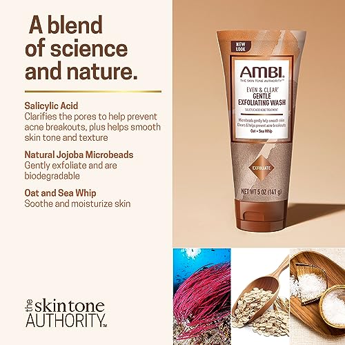 Image 6 of Ambi Even & Clear Gentle Exfoliating Wash with Oat and Sea Whip, Salicylic Acid Acne Treatment, 5 Ounce