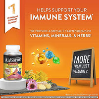 Thumbnail for Image 3 of Airborne 750mg Vitamin C Immune Support Supplement Gummies for Adults, Assorted Fruit Flavor, Gluten Free Crafted Blend with Powerful Antioxidants Vitamins A C & E, 42 Gummies (2 Pack)