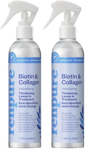 Image 1 of Default Title for the product RENPURE Biotin & Collagen Leave-In Conditioner Treatment 8 Fl Oz Pack of 2