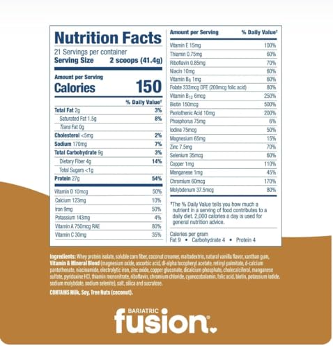 Image 4 of Bariatric Fusion High Protein Meal Replacement, Vanilla, 30.7 oz