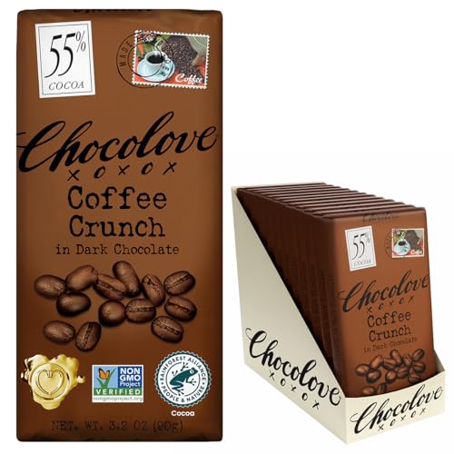 Image 1 of Default Title for the product Chocolove Coffee Crunch Dark Chocolate Bars 3.2oz Bar (12 Pack)