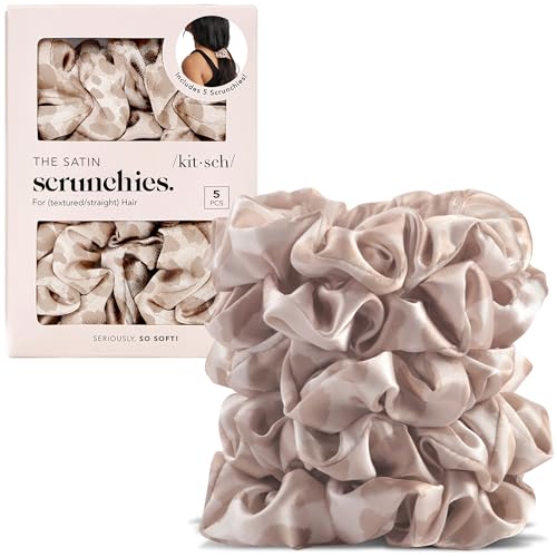 Image 6 of Leopard for the product Kitsch Satin Scrunchies for Women