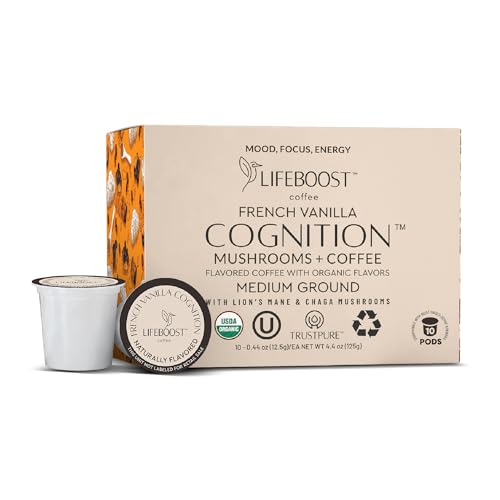 Image 1 of Default Title for the product LIFEBOOST Lifeboost French Vanilla Cognition Mushroom K Cups, Low Acid, 10 Count
