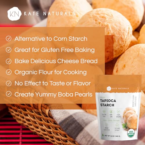 Image 4 of Kate Naturals Tapioca Starch Flour for Baking, Cooking & Boba Pearls (12oz)