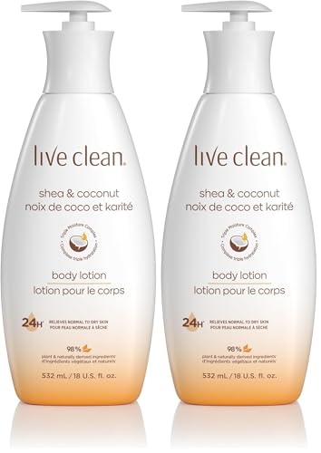 Image 1 of Default Title for the product Live Clean Moisturizing Shea and Coconut Body Lotion, 18 Fl Oz (Pack of 2)