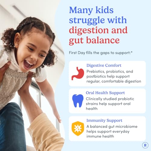 Image 2 of FIRST DAY Kids Probiotic Gummies, 3-in-1 Prebiotic + Postbiotic, 60ct