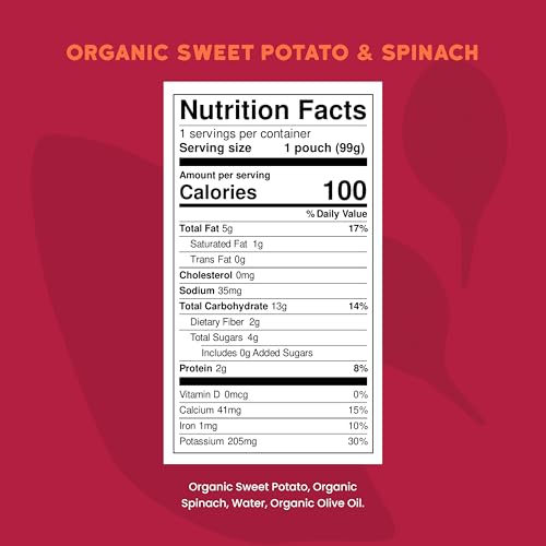 Image 2 of Serenity Kids Organic Spinach Baby Pouches, No Added Sugar, 3.5 Oz, 12 Pack