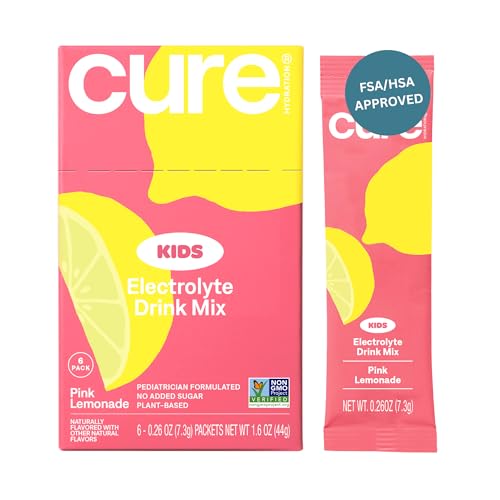 Image 1 of Default Title for the product Cure Hydration Kids Electrolyte Drink Powder Pink Lemonade 6 Packets