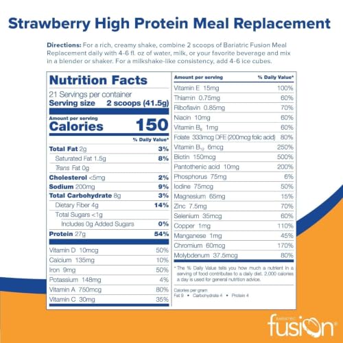 Image 2 of Bariatric Fusion High Protein Meal Replacement, Strawberry, 30.7 oz