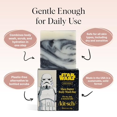 Image 4 of Kitsch x Star Wars Stormtrooper Shea Butter Exfoliating Body Wash Bar
