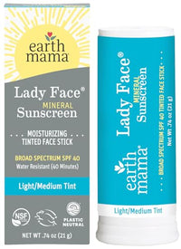 Thumbnail for Image 1 of Light/Medium Tint for the product Earth Mama Lady Face Tinted Sunscreen Stick, Light/Med SPF 40-0.74 oz